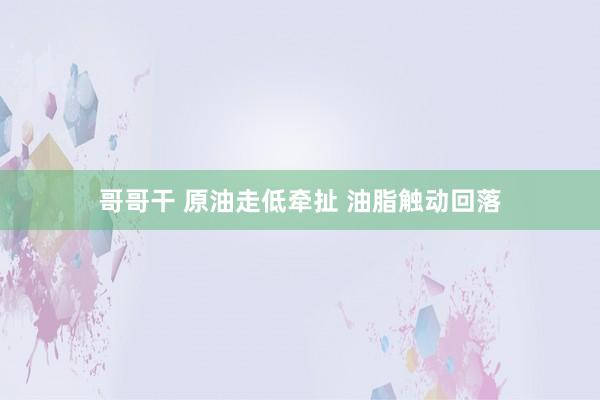 哥哥干 原油走低牵扯 油脂触动回落