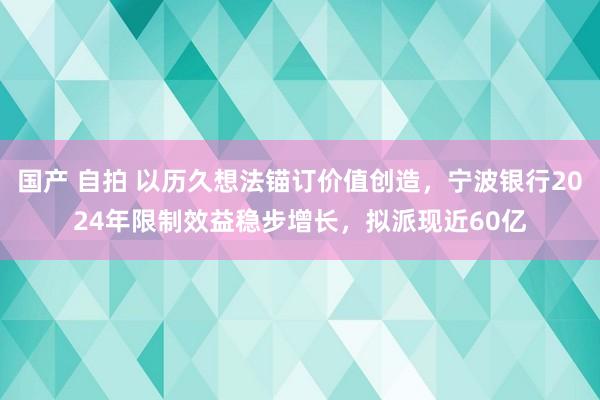 国产 自拍 以历久想法锚订价值创造，宁波银行2024年限制效益稳步增长，拟派现近60亿